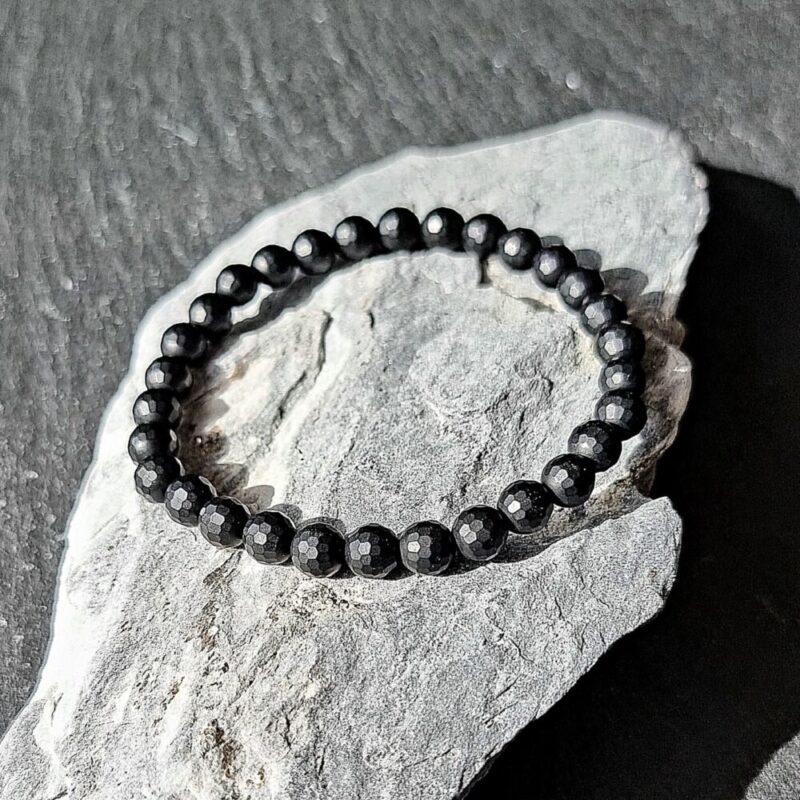 Bracelet Onyx facetté mat
