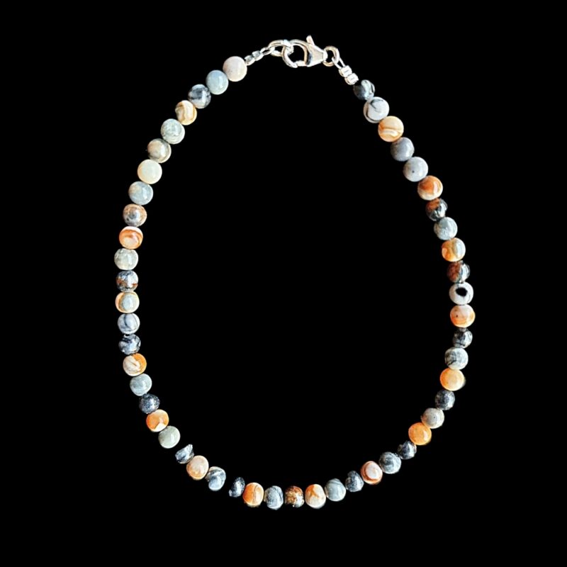 Bracelet Jaspe Océan avec fermoir 925