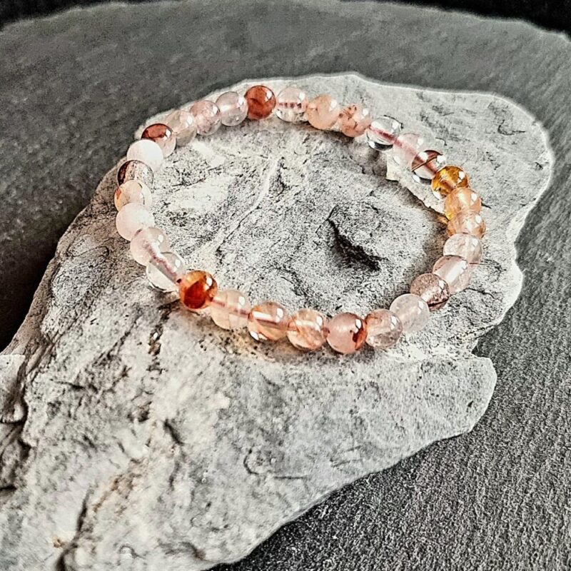 Bracelet Quartz Hématoïde Rouge Brillant